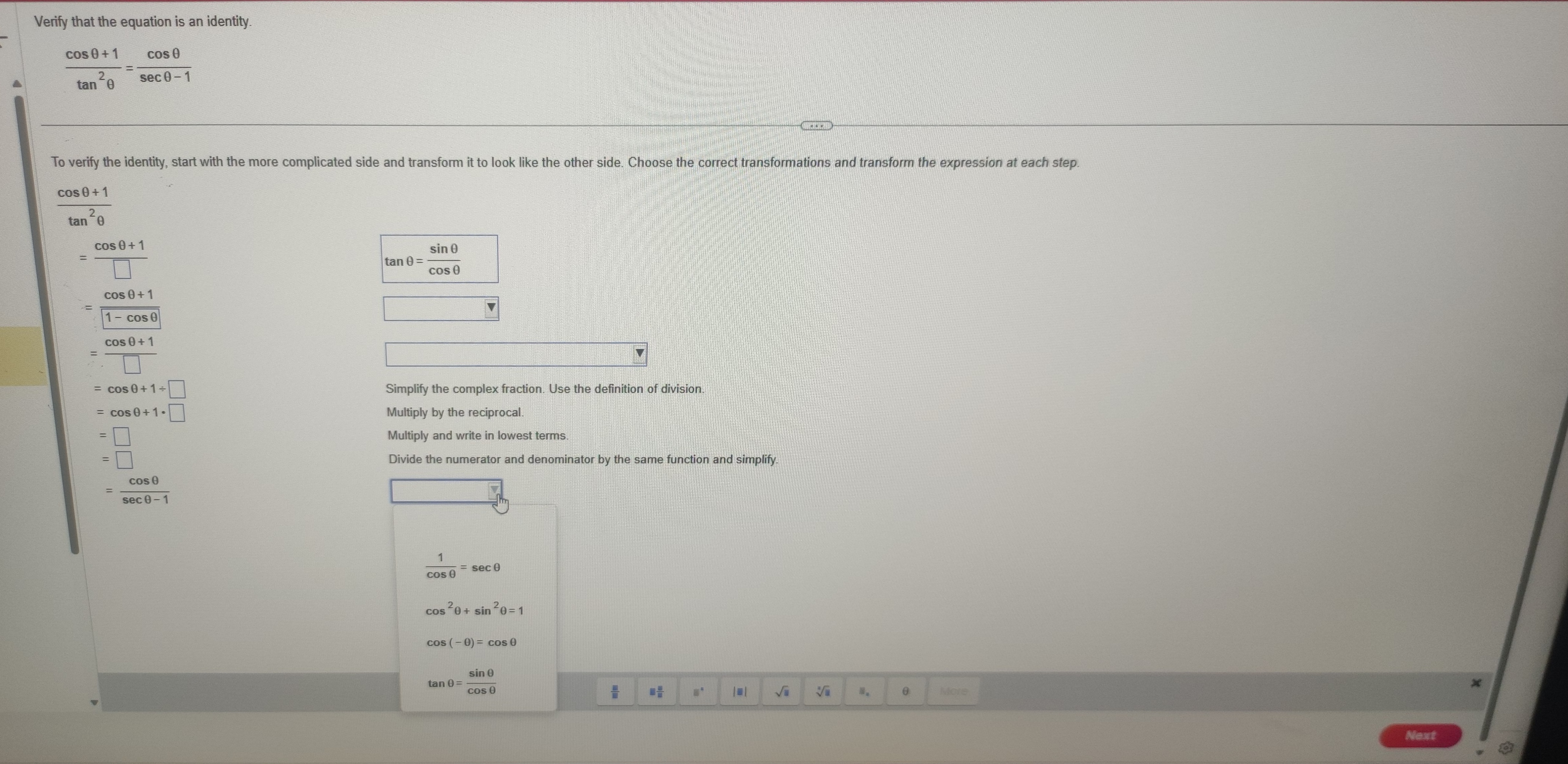correct answer below. O A. sin a O B. - sin a