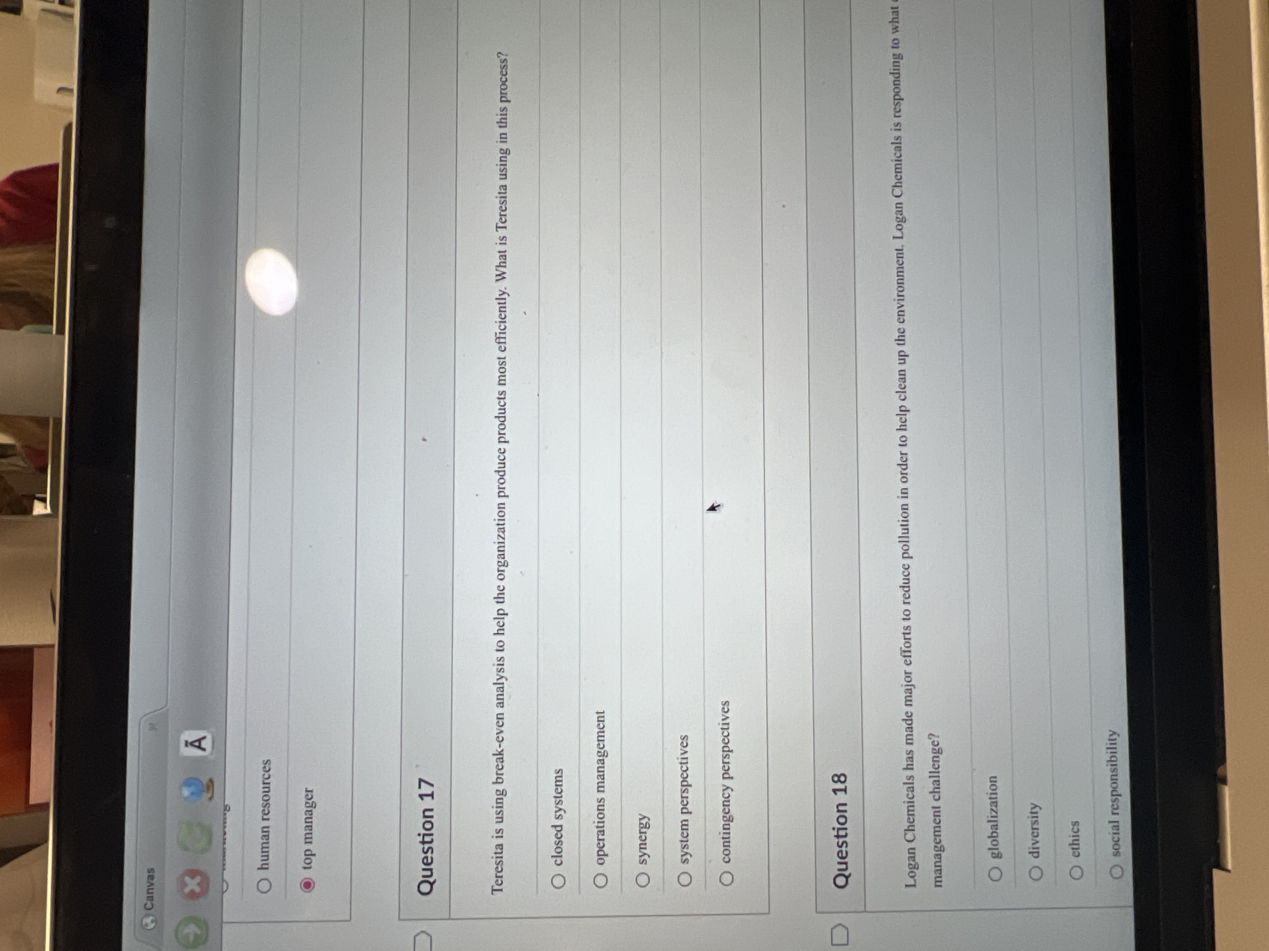  Question 17 Teresita is using break-even analysis to help the organization