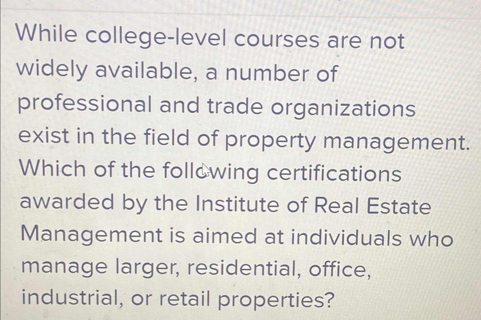  While college-level courses are not widely available, a number of professional