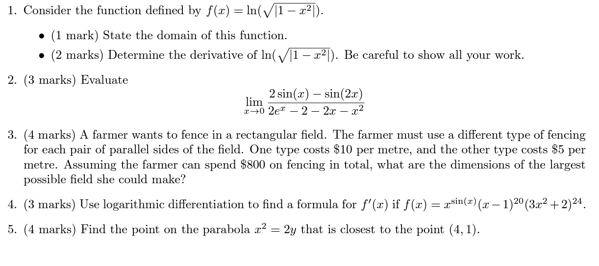 ot . Consider the function defined by f(z) =In(y/|1 z2|). e