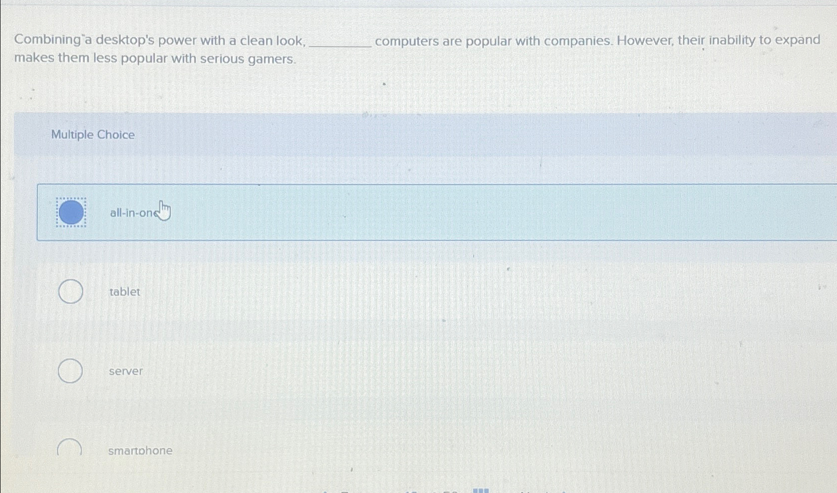  Combining"a desktop's power with a clean look, computers are popular with