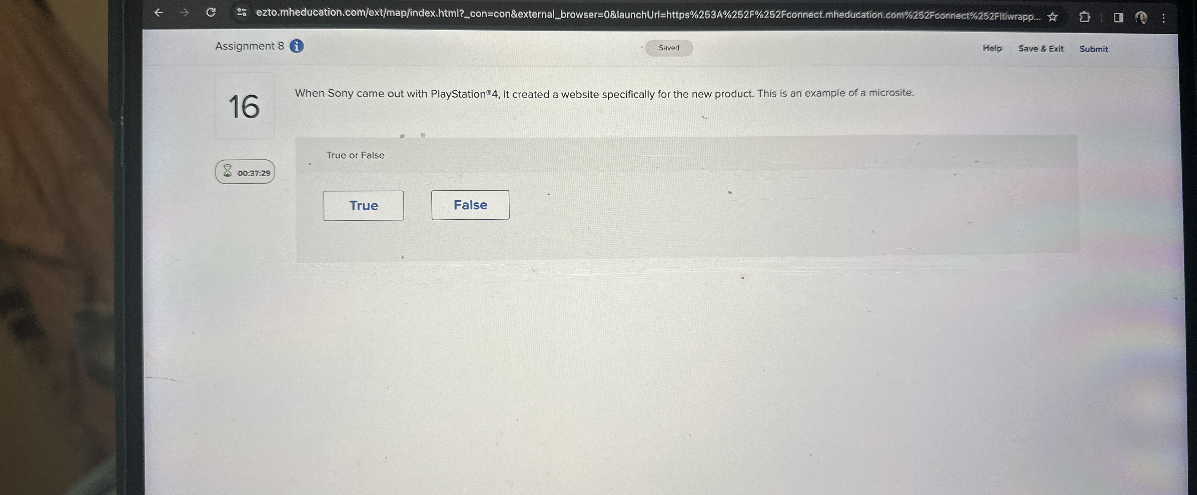  Assignment 8( Help Save & Exit Submit 16 When Sony came