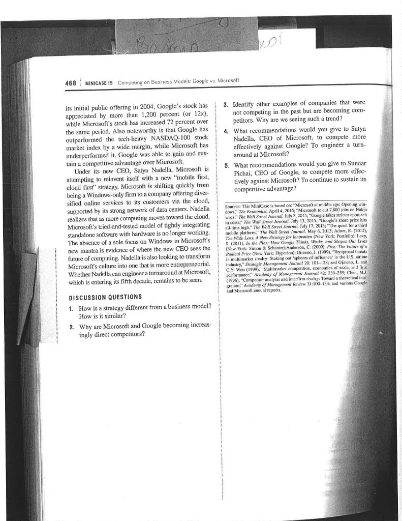 Business Models: Google vs. Microsoft RIVALS OFTEN USE different business models to