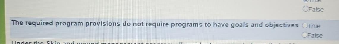  The required program provisions do not require programs to have goals