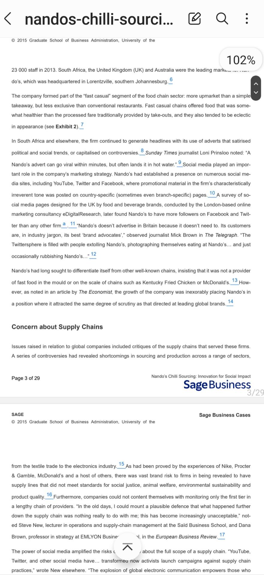 the case study. Please SAGE Sage Business Cas (C) 2015 Graduate School