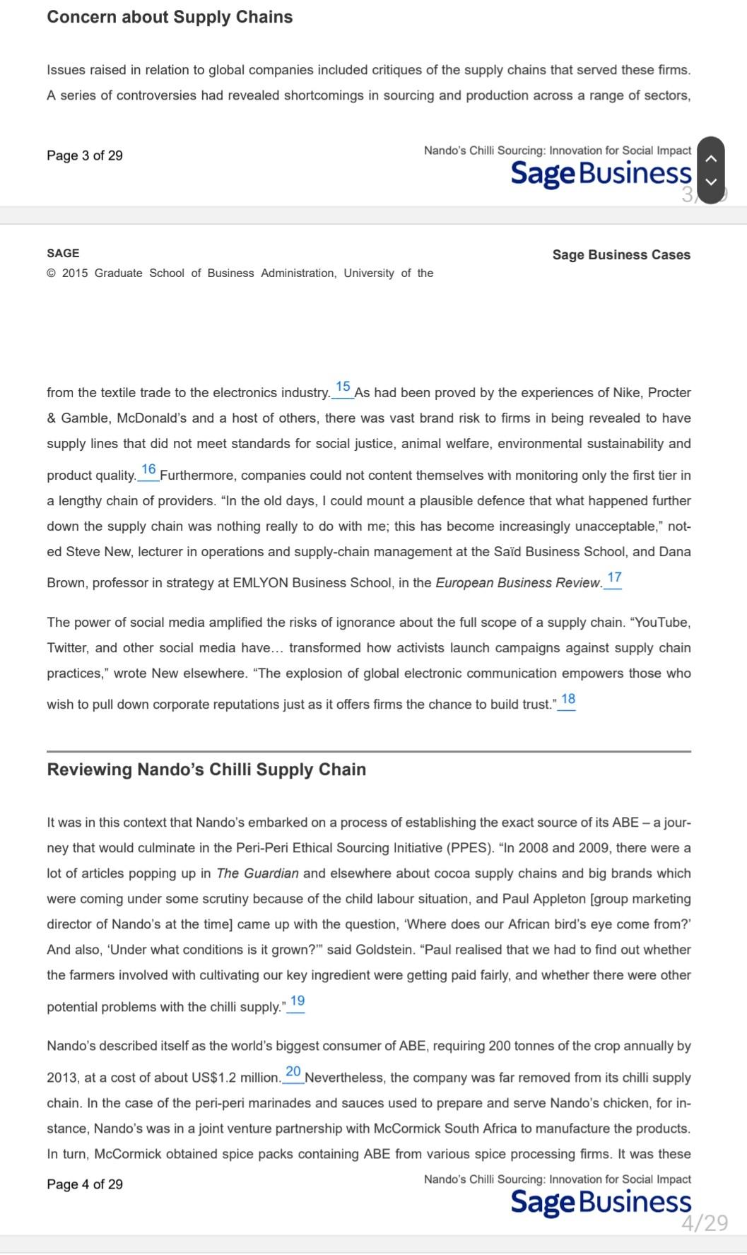 of Business Administration, University of the Abstract In late 2013, Nando's, a