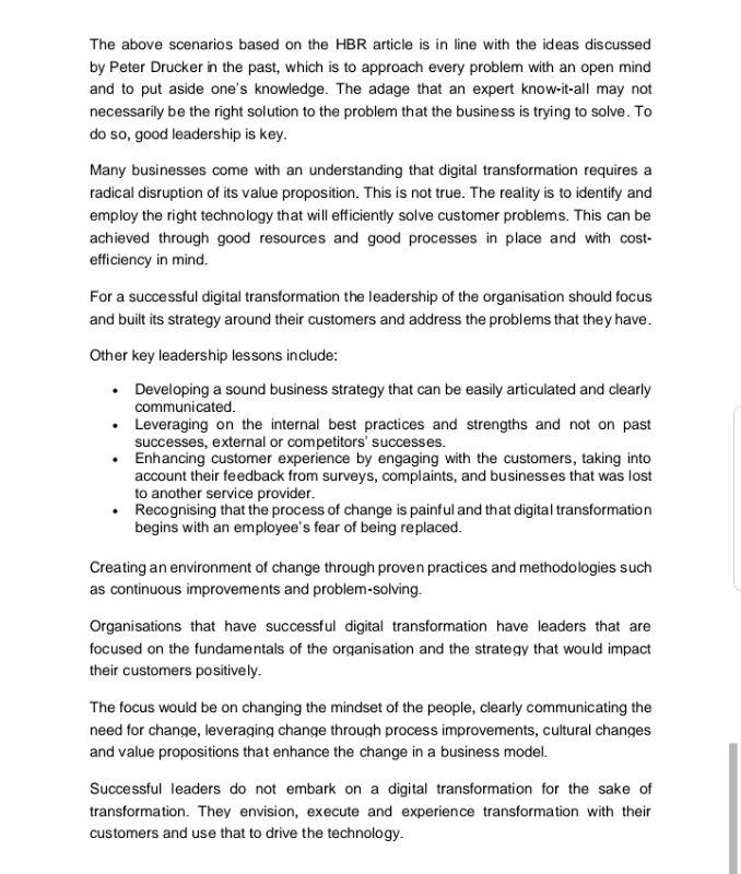 Many articles on digital transformation have been written which discussed the need