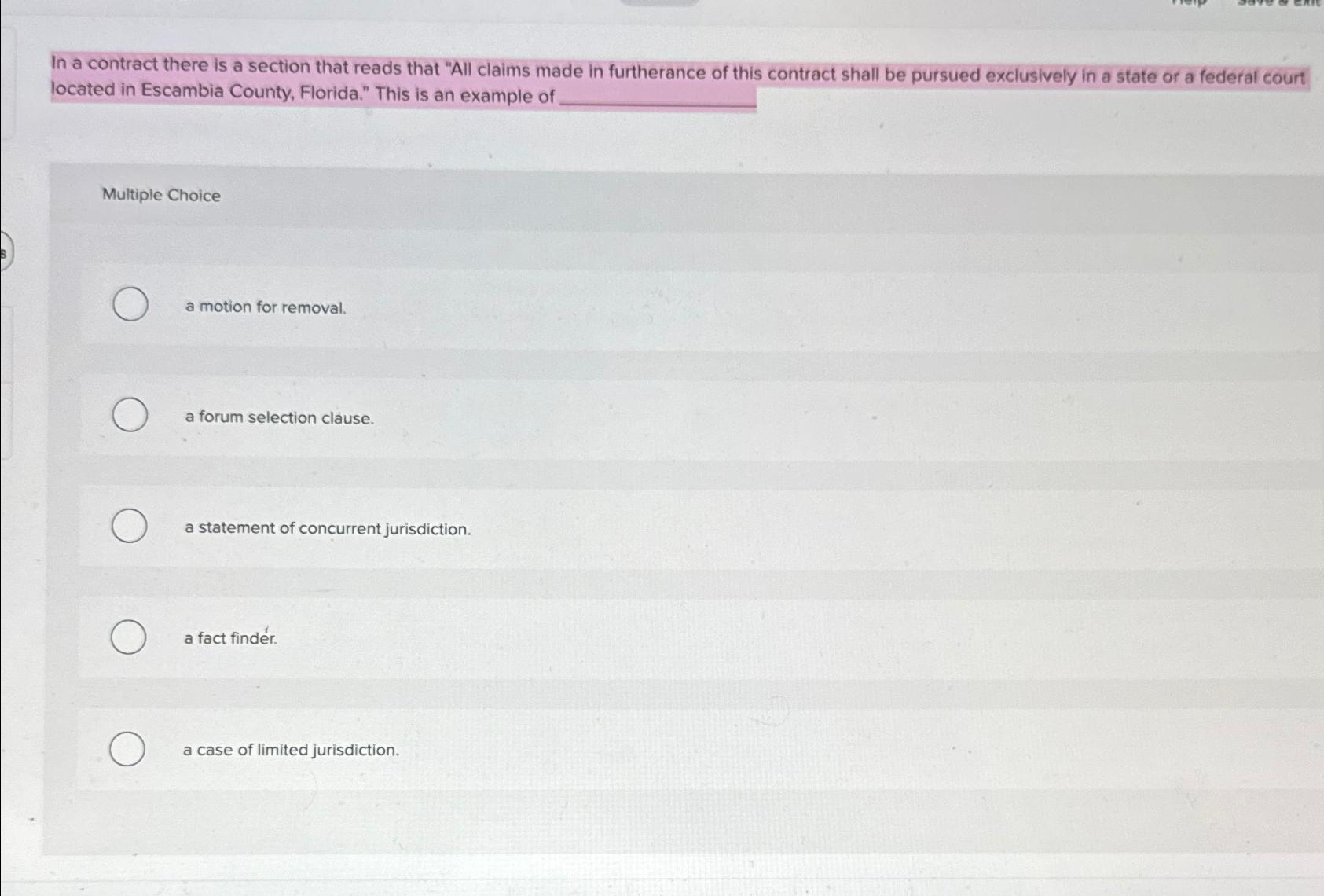  In a contract there is a section that reads that "All