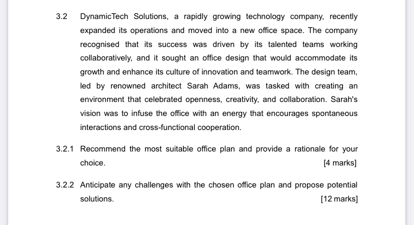  3.2 DynamicTech Solutions, a rapidly growing technology company, recently expanded its