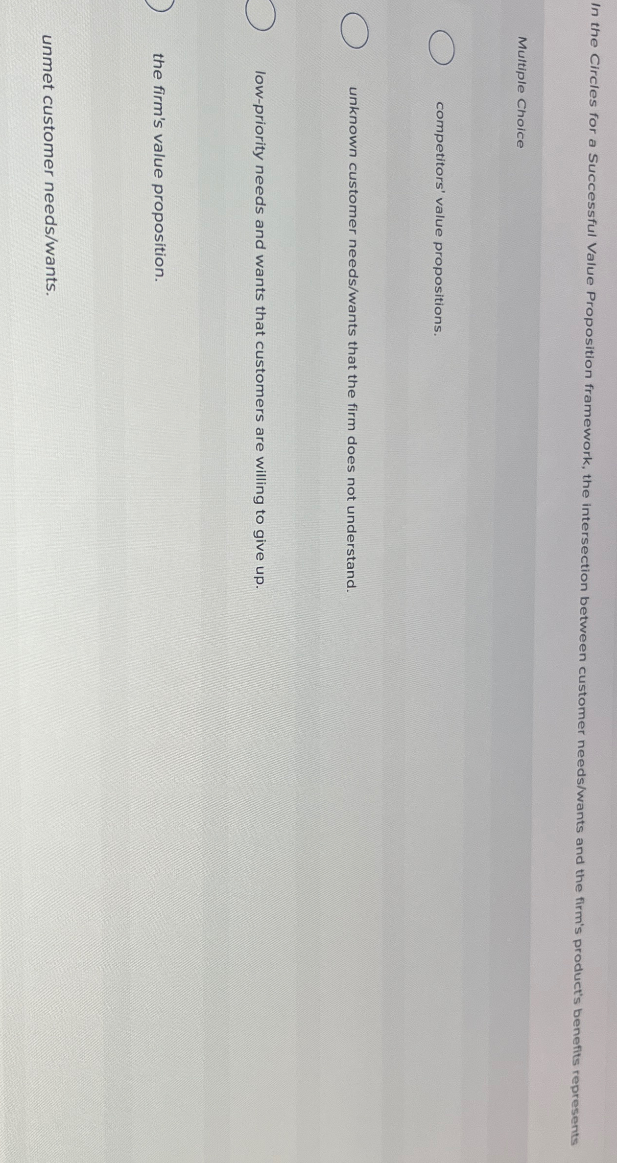  In the Circles for a Successful Value Proposition framework, the intersection