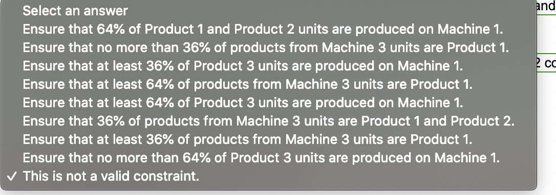 margin. Let mij = number of units of product i from machine