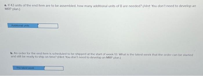 item, lead times (in weeks), and quantities on hand. Click here foc