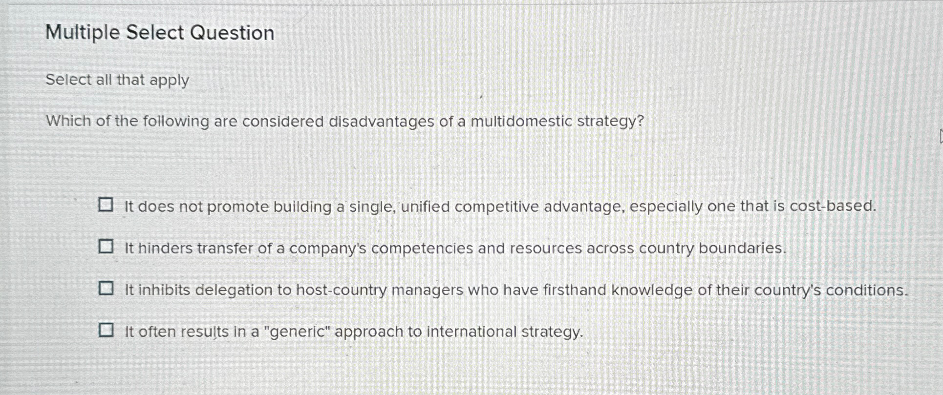  Multiple Select Question Select all that apply Which of the following