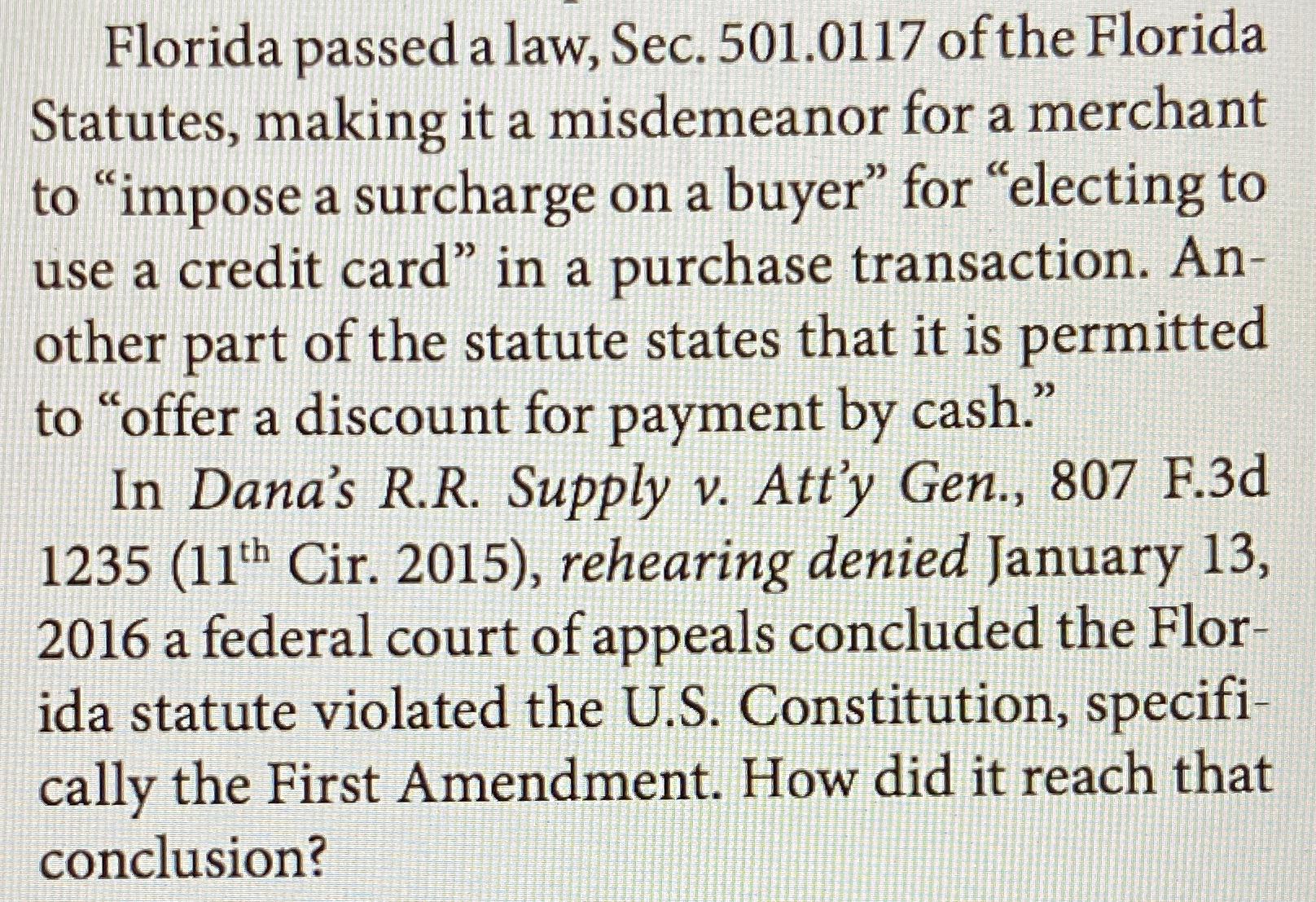  Florida passed a law, Sec. 501.0117 of the Florida Statutes, making