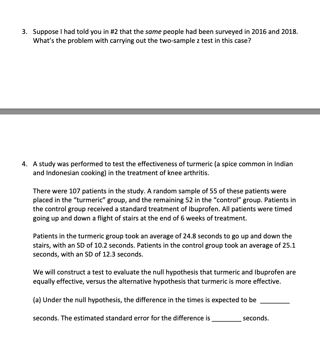 for experiments Identify situations in which the two-sample 2 test is appropriate