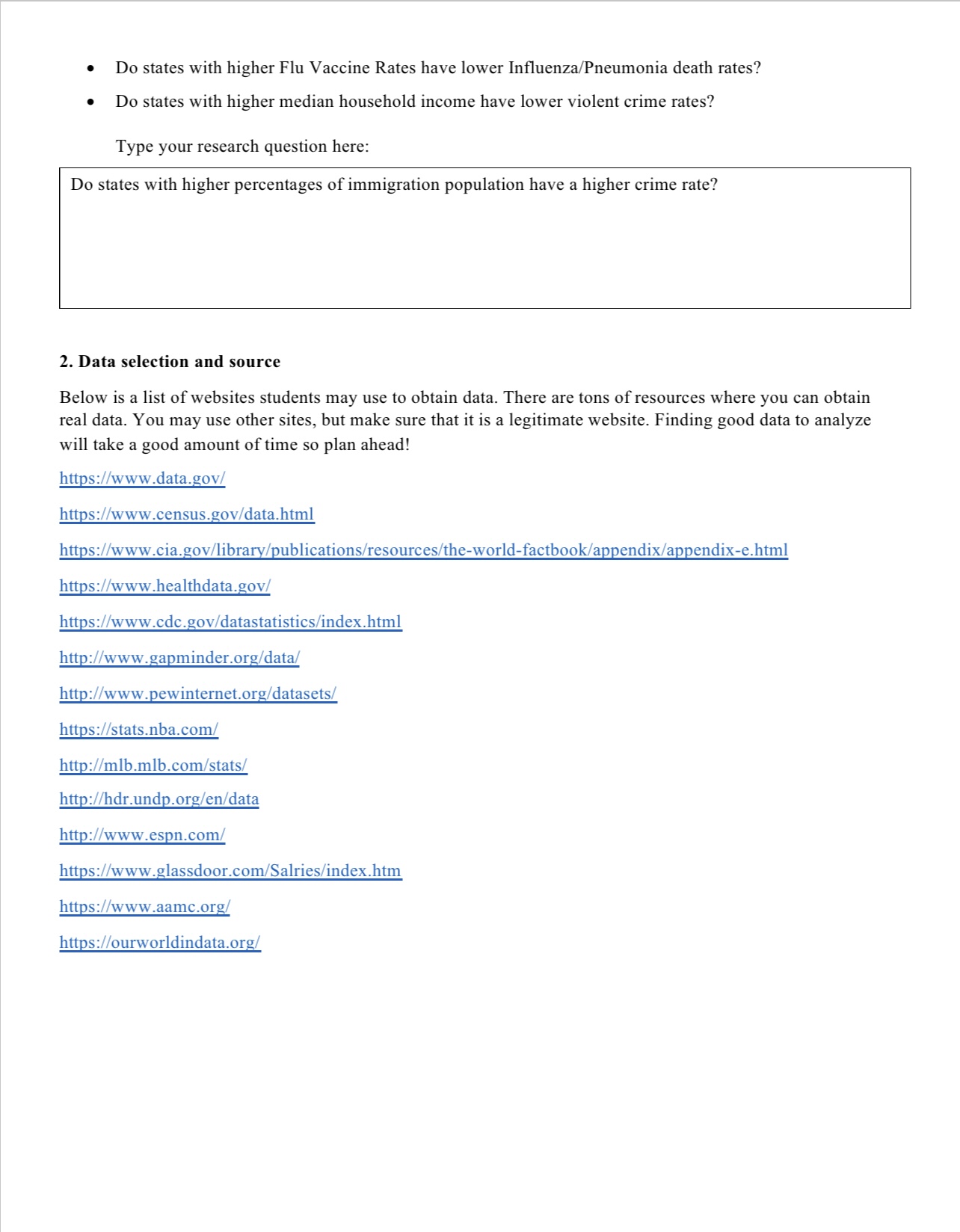 selected because it meets the criteria? What is your sample size? 2.
