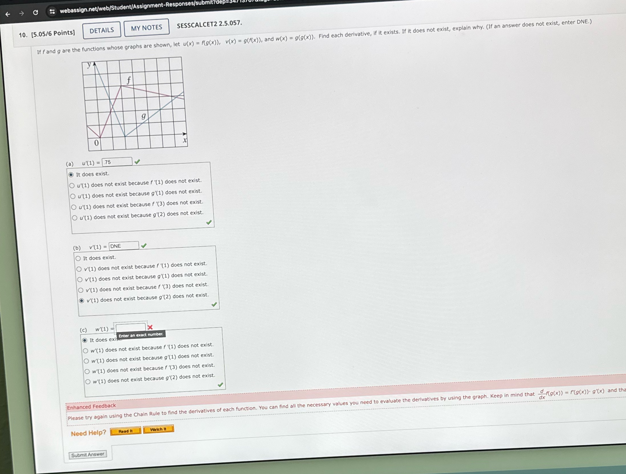 Solve for c webassign.net/web/Student/Assignment-Responses/submit?dep 10. [5.05/6 Points] DETAILS MY NOTES SESSCALCET2 2.5.057.