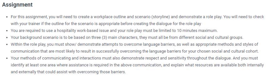  Assignment For this assignment, you will need to create a workplace