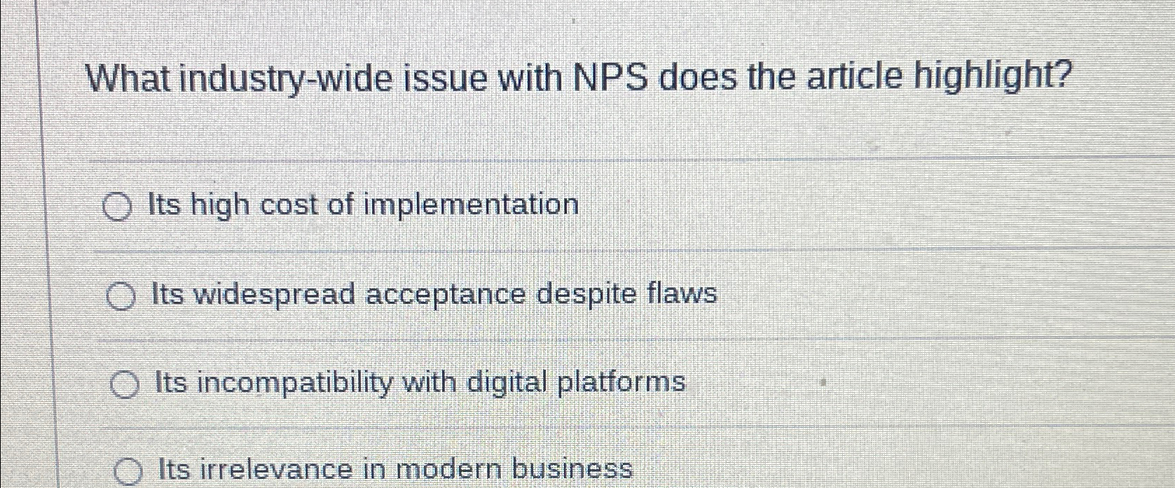  What industry-wide issue with NPS does the article highlight? Its high