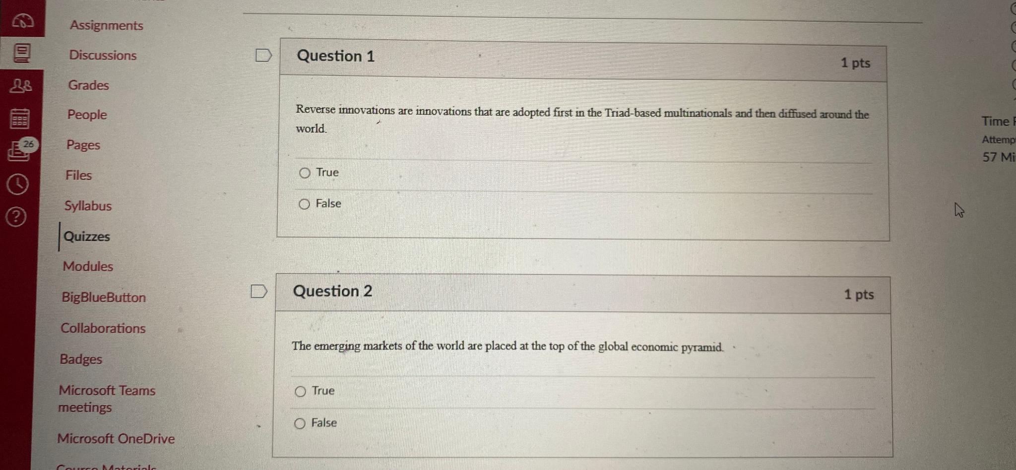  Reverse Assignments Discussions Grades People Pages Files Syllabus Quizzes Modules BigBlueButton