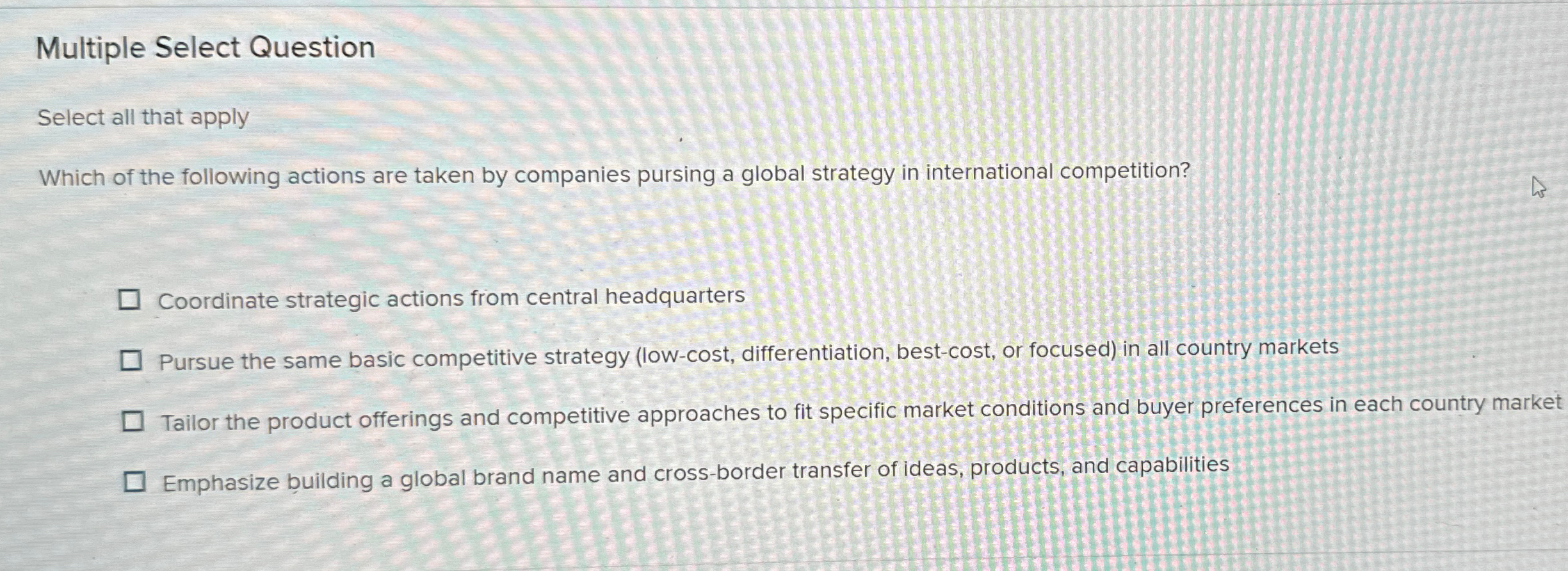  Multiple Select Question Select all that apply Which of the following