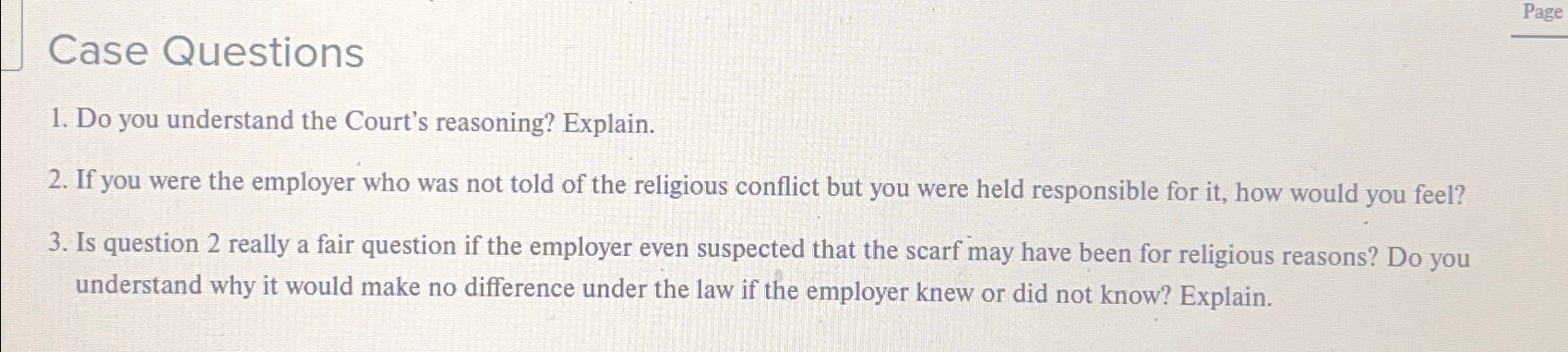  EEOC V. Abercromble & Fitch, 575 U.S..: 135 s. Ct.2028(2015)A 17-year-old