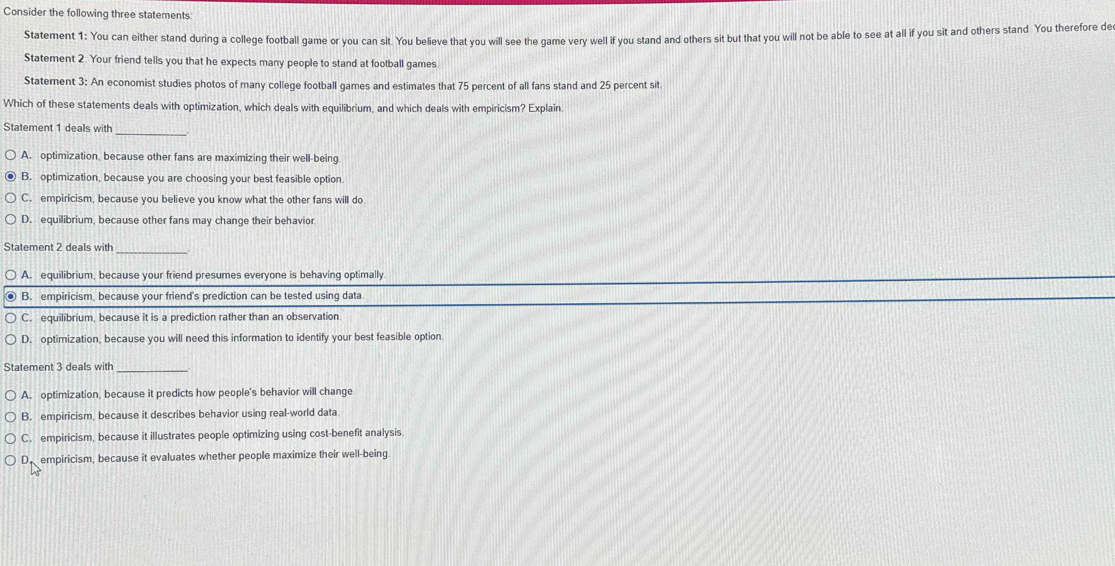  Consider the following three statements: Statement 2. Your friend tells you