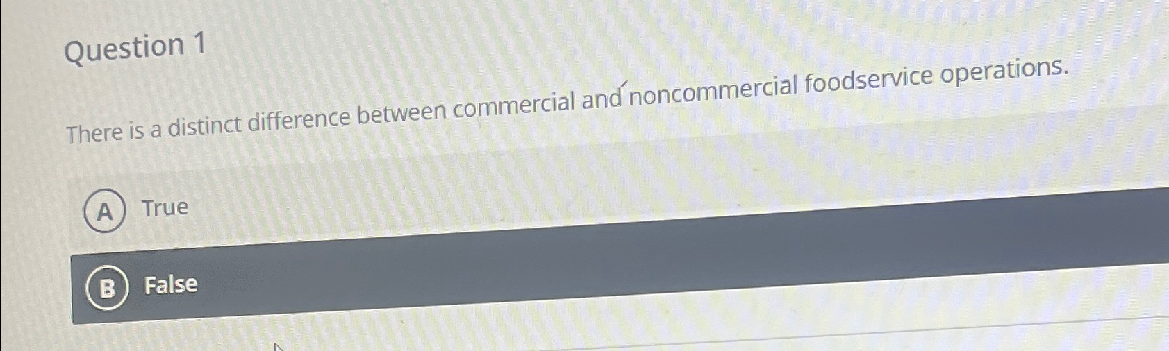  Question 1 There is a distinct difference between commercial and noncommercial