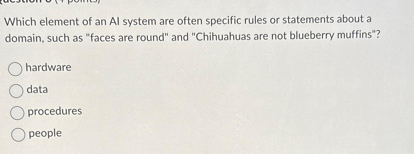  Which element of an Al system are often specific rules or