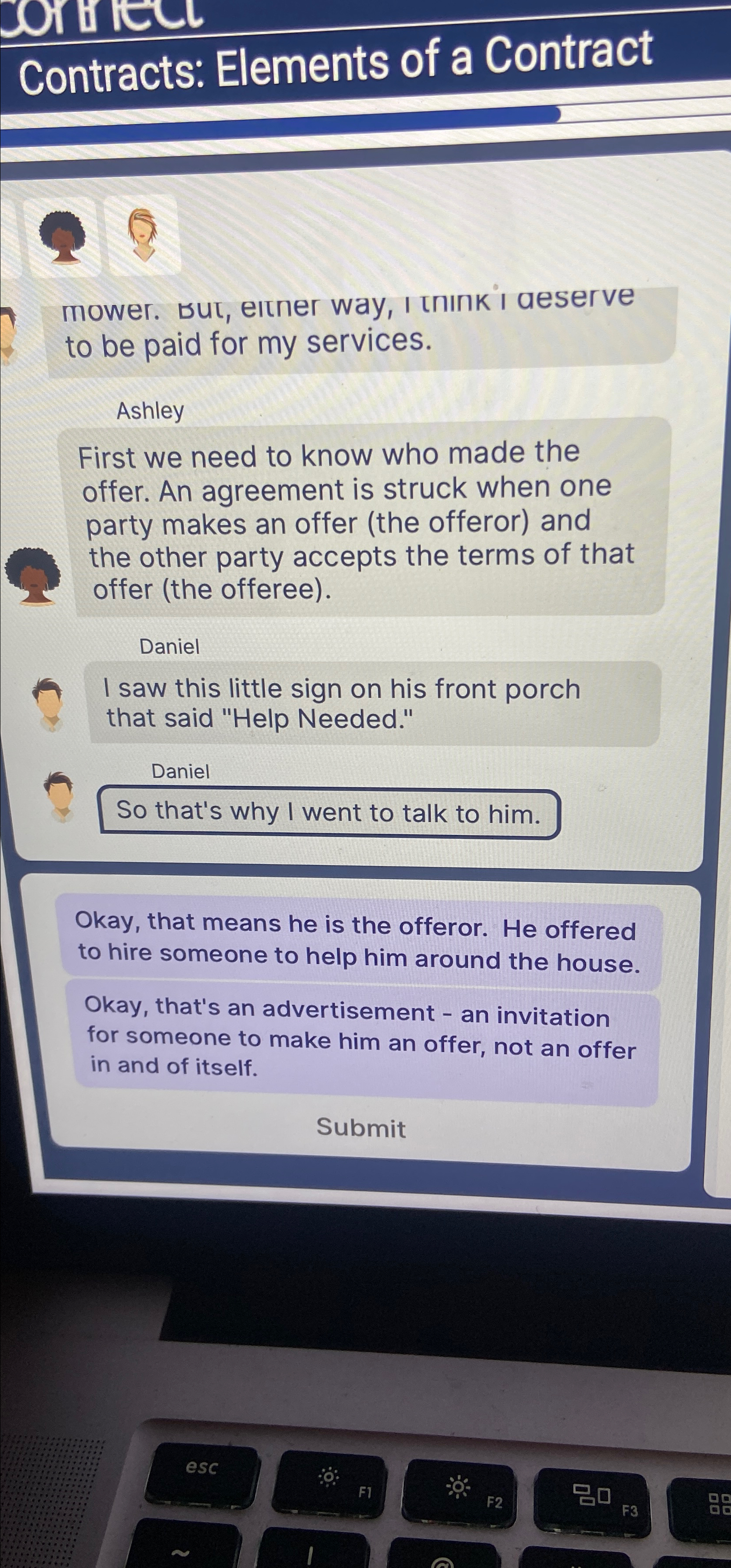  Contracts: Elements of a Contract mower. sut, etner way, I tn