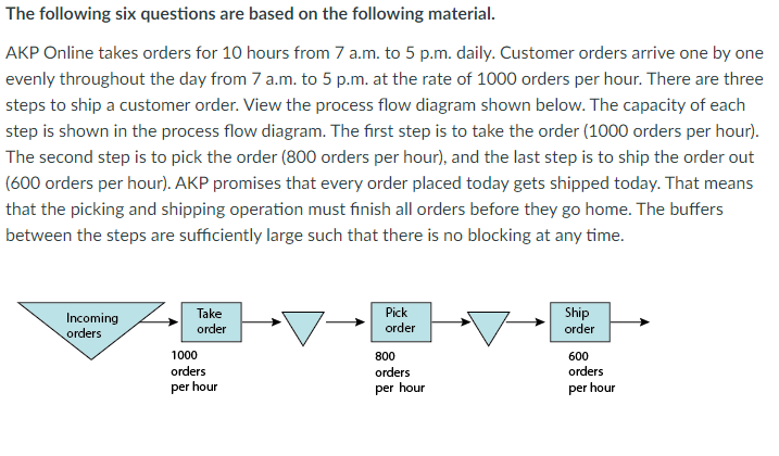  Question 194 How many hours does Pick order have to work