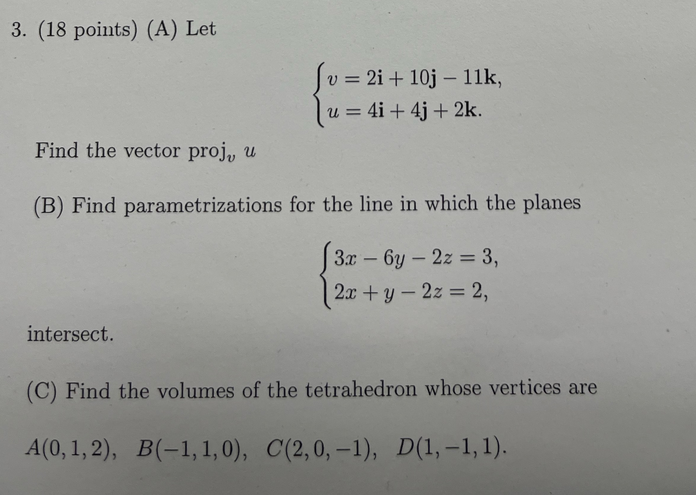 Calc2 help 3. (18 points) (A) Let [v = 2i + 10j