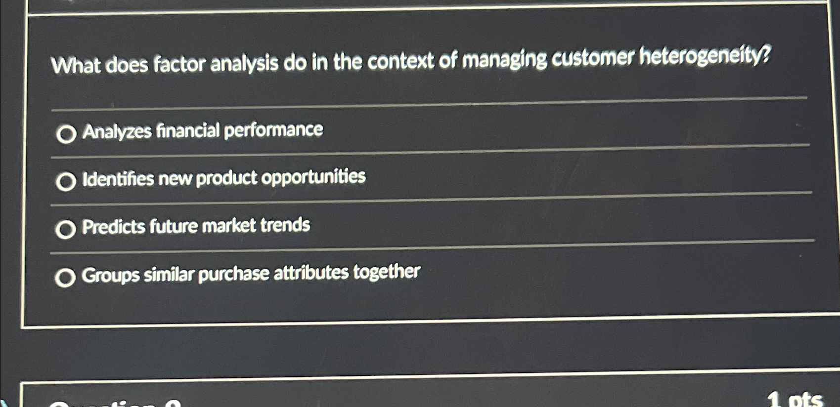  What does factor analysis do in the context of managing customer