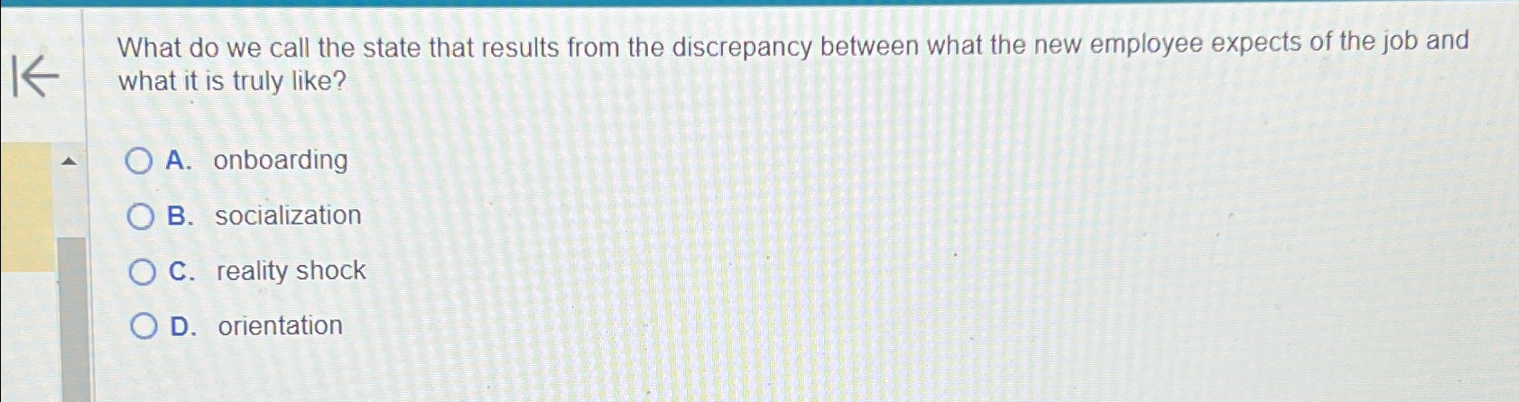  What do we call the state that results from the discrepancy