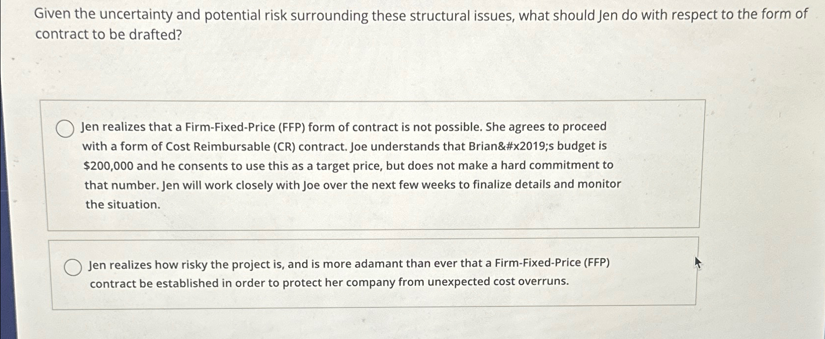  Given the uncertainty and potential risk surrounding these structural issues, what