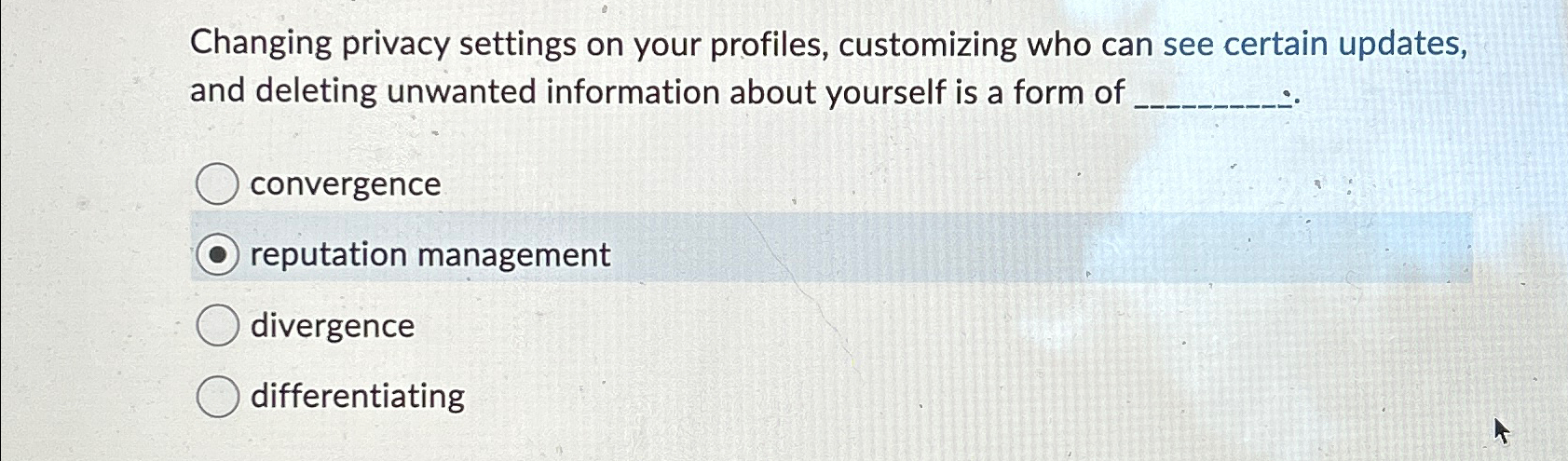  Changing privacy settings on your profiles, customizing who can see certain