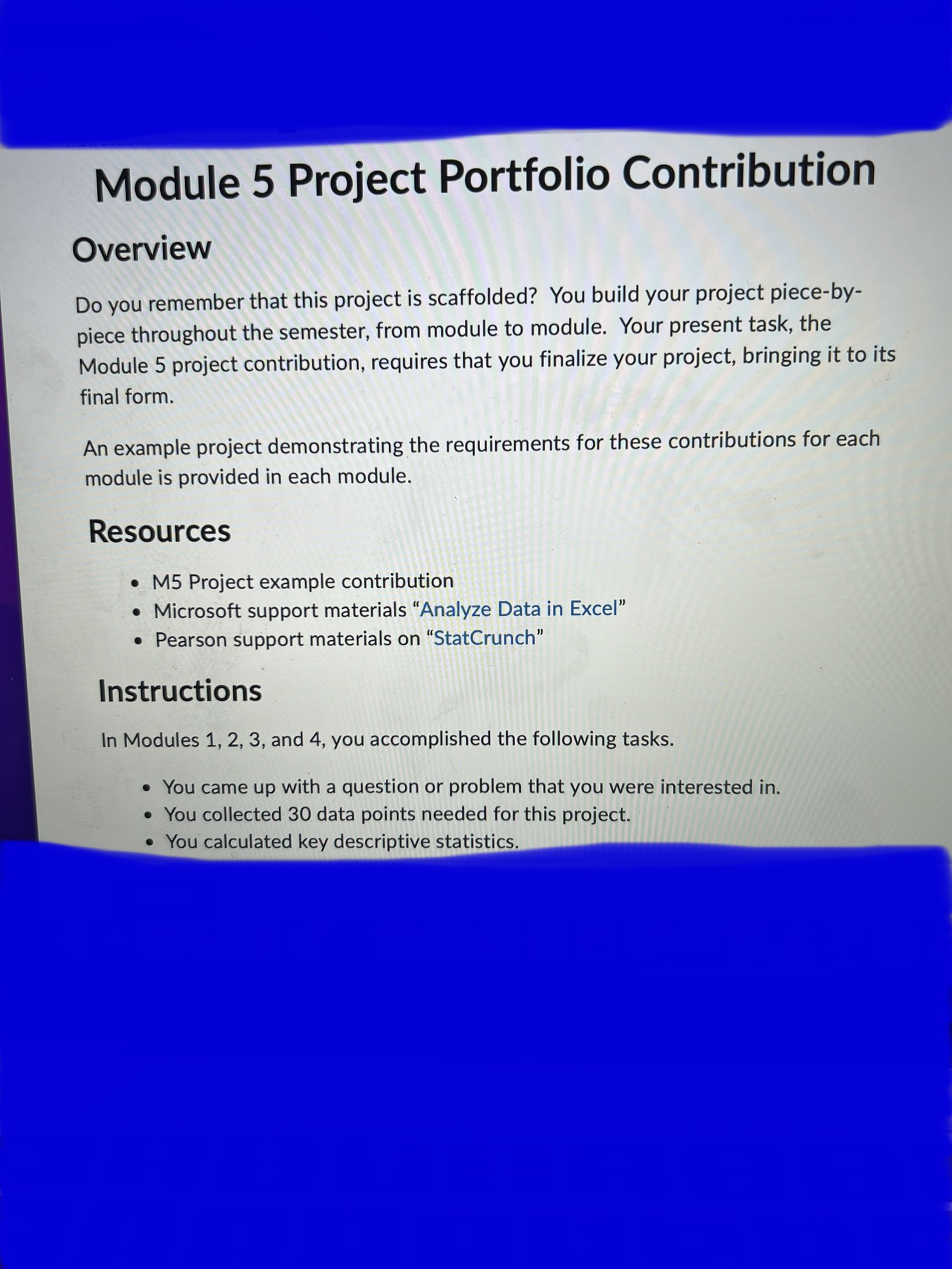  Module 5 Project Portfolio Contribution Overview Do you remember that this