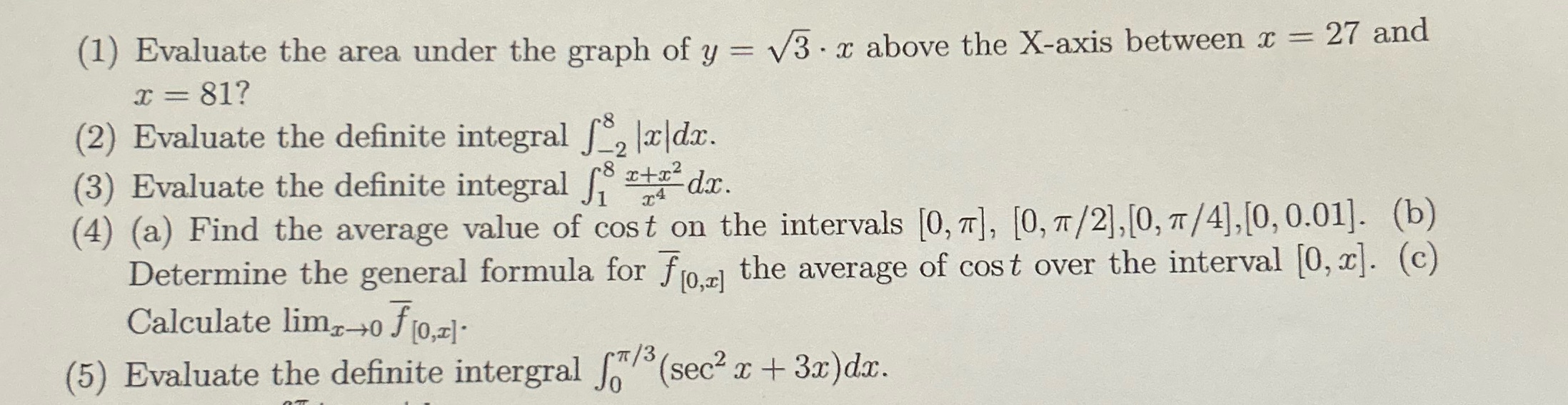 If you can do these problem in this calculus work it would