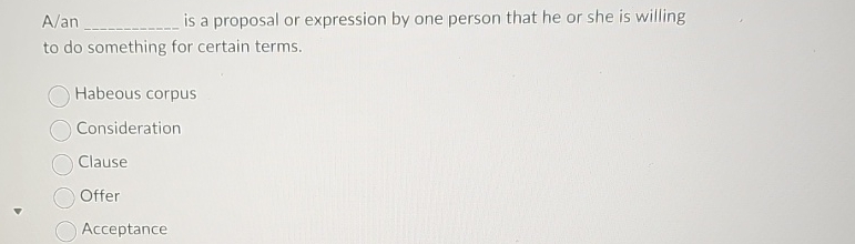  Aan is a proposal or expression by one person that he