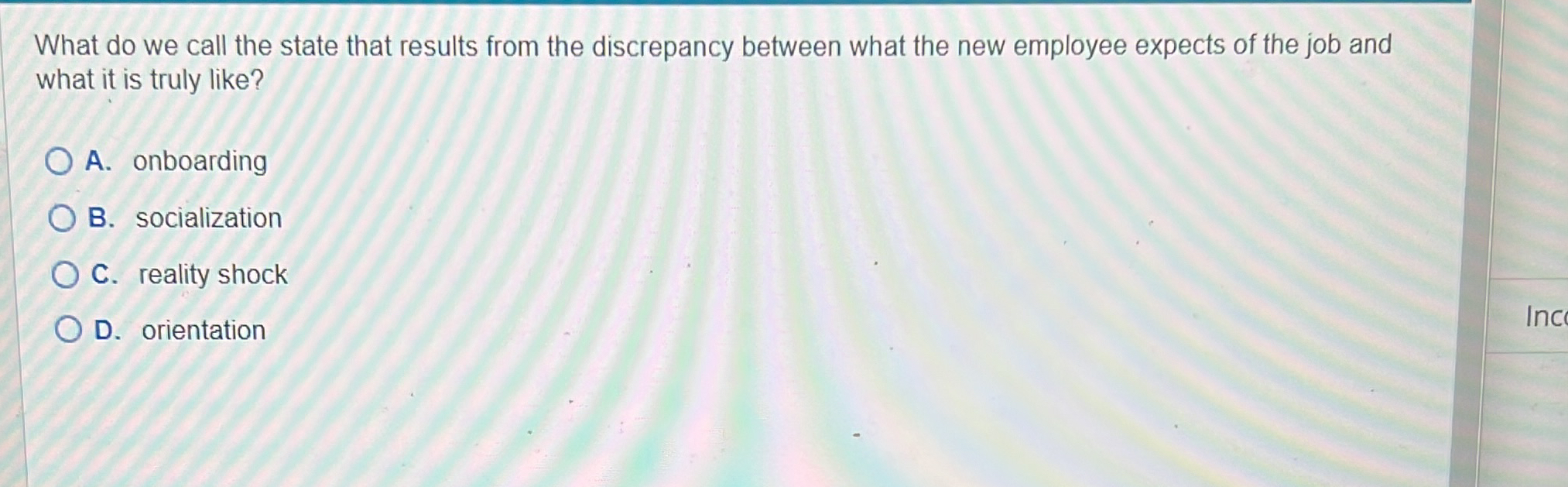  What do we call the state that results from the discrepancy