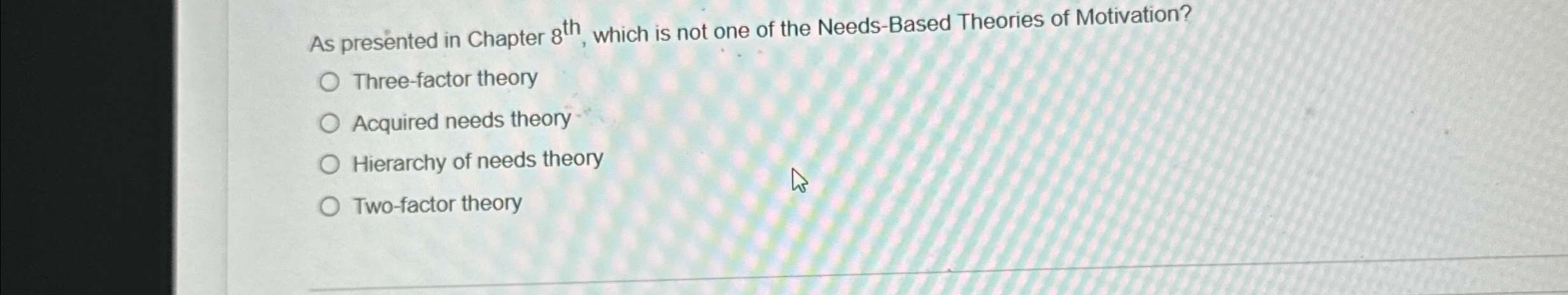  As presented in Chapter 8th, which is not one of the