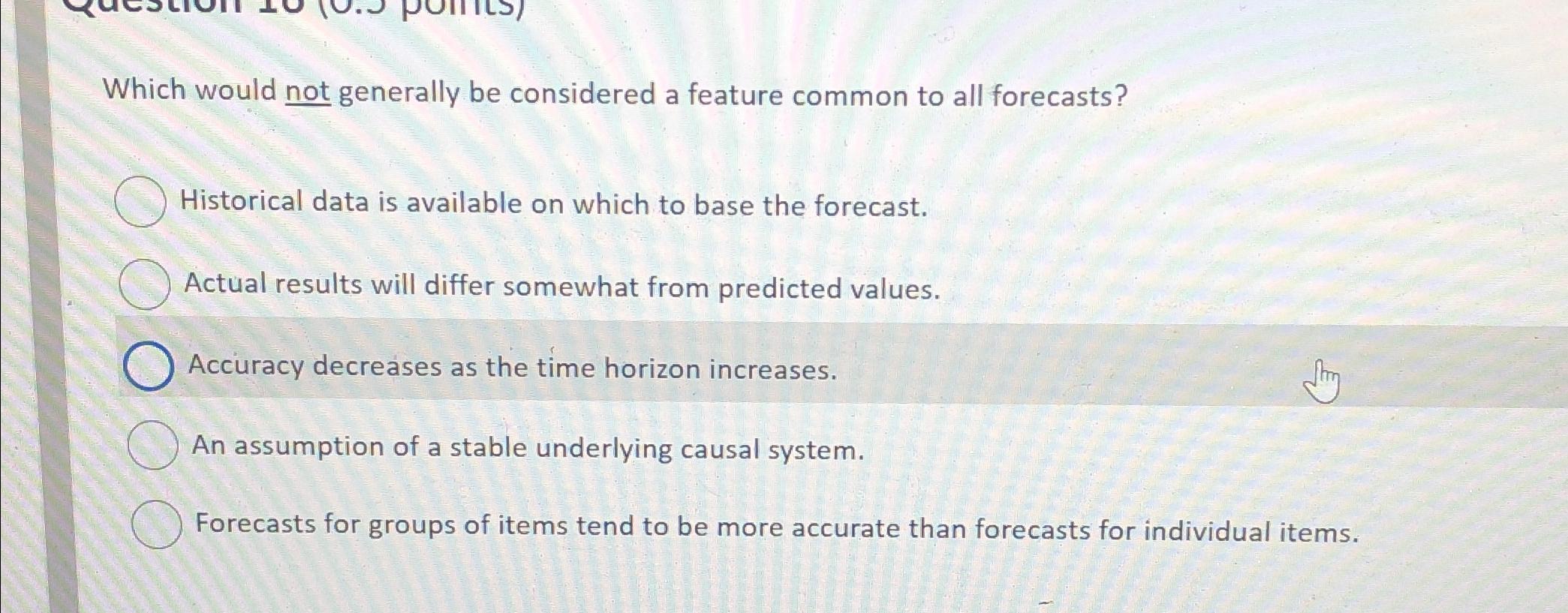  Which would not generally be considered a feature common to all
