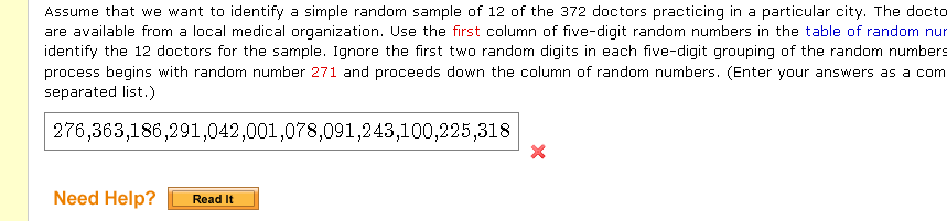 of the 372 doctors practicing in a particular city. The doctors' names