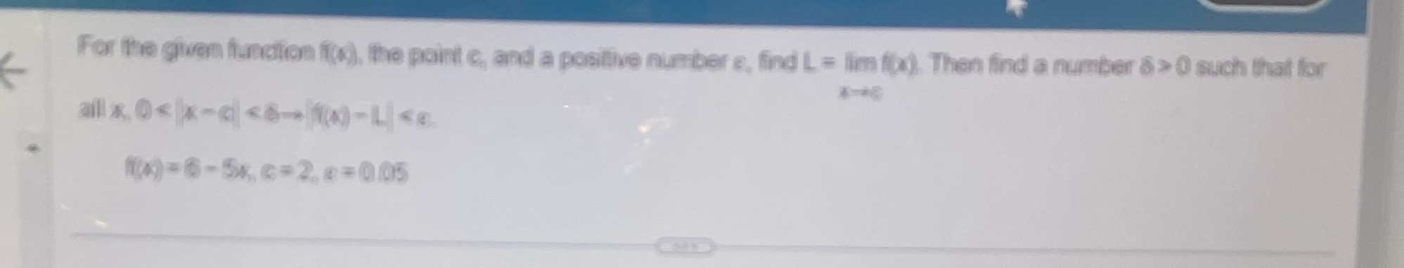  For the given function fo. the point e, and a positive