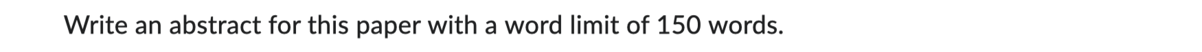 Write an abstract for this paper with a word limit of