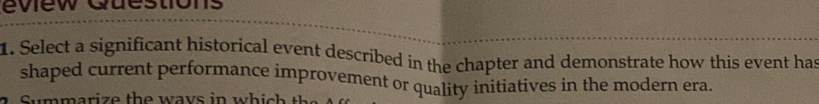  Select a significant historical event described in the chapter and demonstrate