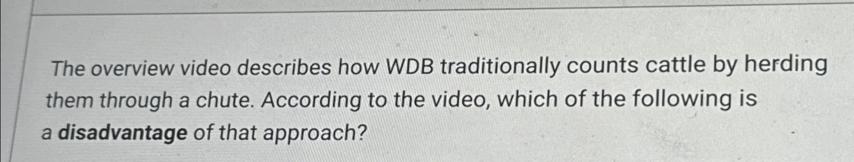  The overview video describes how WDB traditionally counts cattle by herding