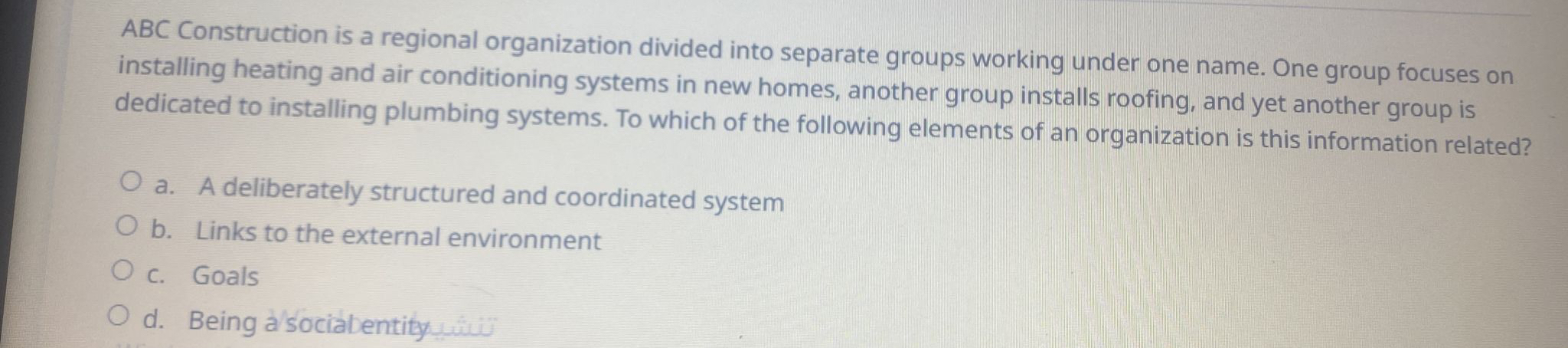  ABC Construction is a regional organization divided into separate groups working