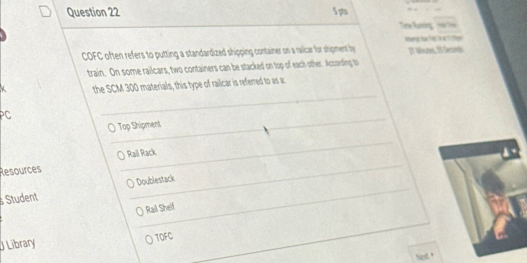  Question 22 COFC often refers to putting a standardized shipping cortarnes