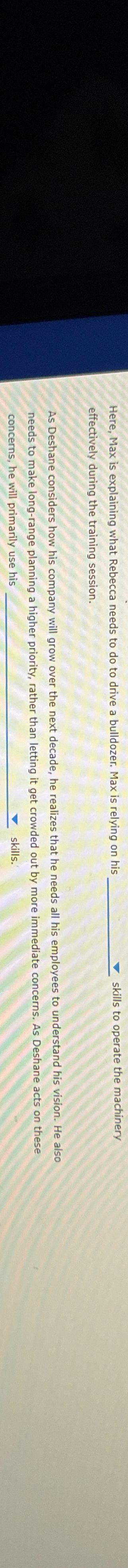  Here, Max is explaining what Rebecca needs to do to drive